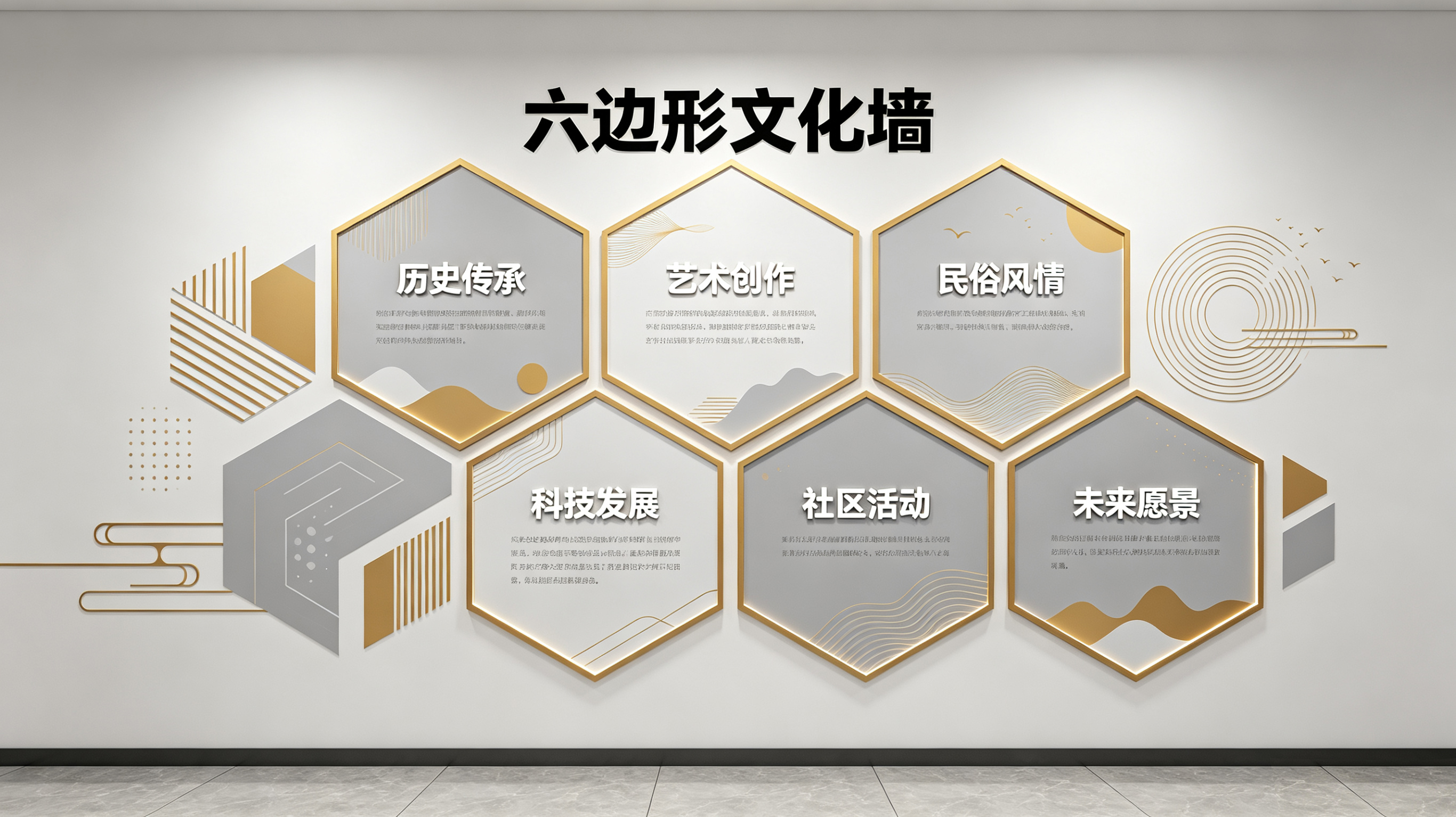 竹溪企业文化墙 | 六边形信息美学